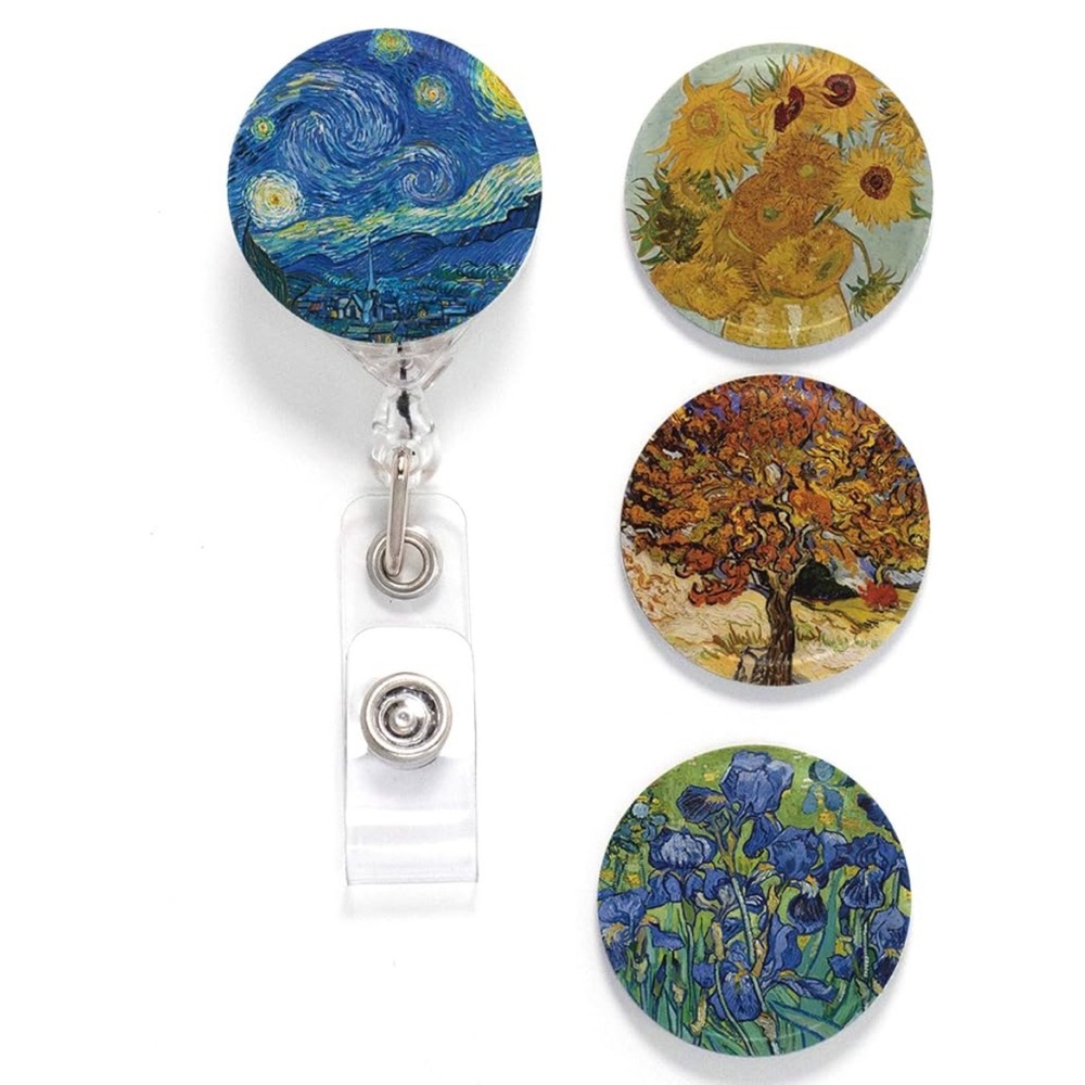 Buttonsmith Van Gogh Tinker Reel Retractable Badge Reel 🎨